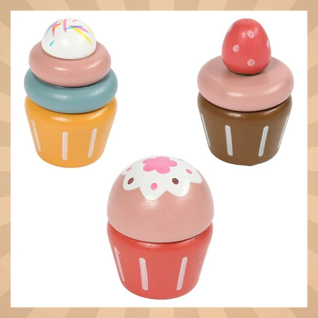 Drewniany Duży Zestaw do Herbaty Kruzzel Serwis do Zabawy Dla Dzieci Patera