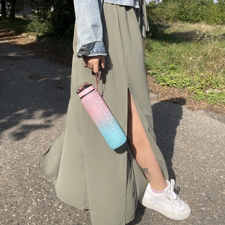 Butelka Motywacyjna na Wodę Bidon 1l z ml oz Miarką Słomką Duża 1000ml TRIZAND