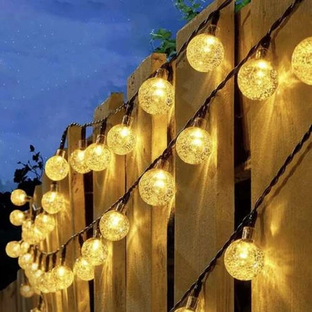 Girlanda Solarna Świetlna Ogrodowa Lampki Kule 100 LED Kul Ogrodowe Kulki GARDLOV