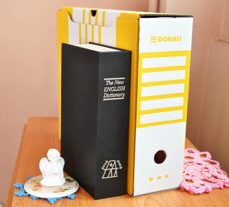 Sejf metalowa KASETKA książka na pieniądze + KLUCZ MALATEC