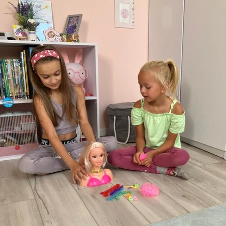 Głowa do Stylizacji Czesania Włosów Fryzur Lalka + Akcesoria Blond Włosy KRUZZEL