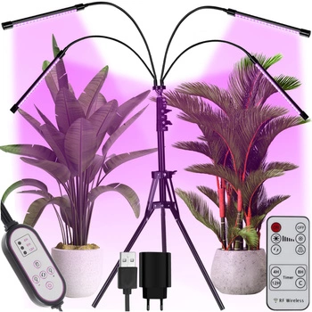 4 x Lampa do Wzrostu Roślin 80 LED Timer + Pilot GARDLOV
