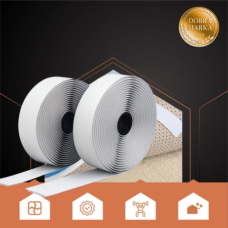 Taśma Rzep Samoprzylepna z Klejem 25 mm Biały 5 mb Zestaw Haczyk Pętelka Ruhhy 25999