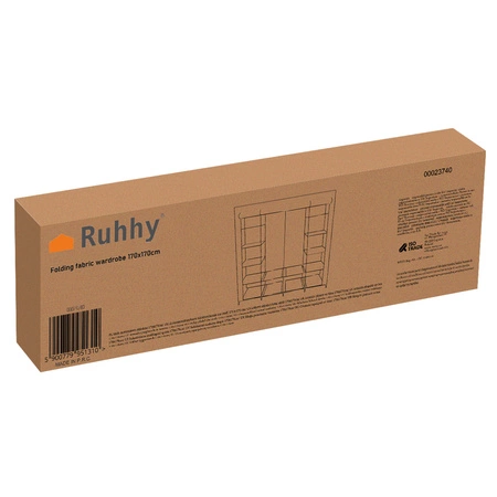 Duża Szafa Tekstylna Materiałowa Garderoba Składana XXL na Ubrania Regał RUHHY