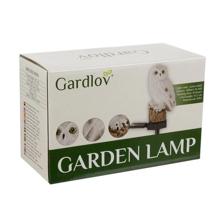 Sowa Solarna Lampa Ogrodowa Wbijana LED Lampka Wodoodporna Dekoracja Ogrodu GARDLOV