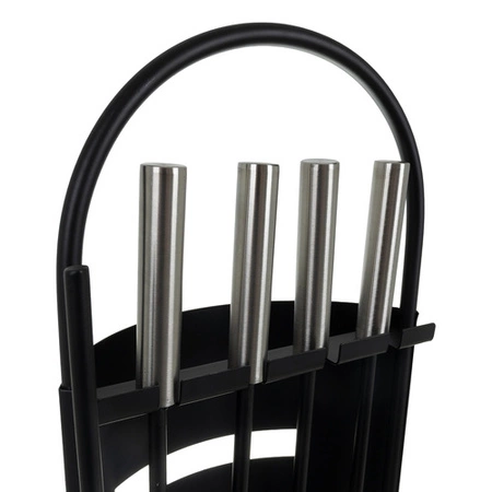 Przybory Kominkowe Akcesoria do Kominka Pieca Stalowe na Stojaku Zestaw 5w1 Kaminer 25971