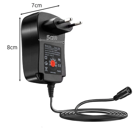 Zasilacz Uniwersalny Regulowany Ładowarka 3-12V Sieciowy USB 30W 6 Końcówek Izoxis 26106