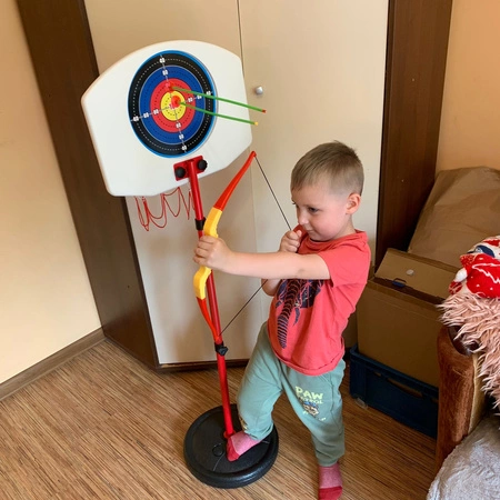 Zestaw do Koszykówki dla Dzieci Kosz Piłka Tablica + Strzelnica Łuk Strzały ISO TRADE