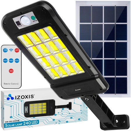 Lampa Solarna Czujnik Ruchu Zmierzchu Pilot 240COB IZOXIS