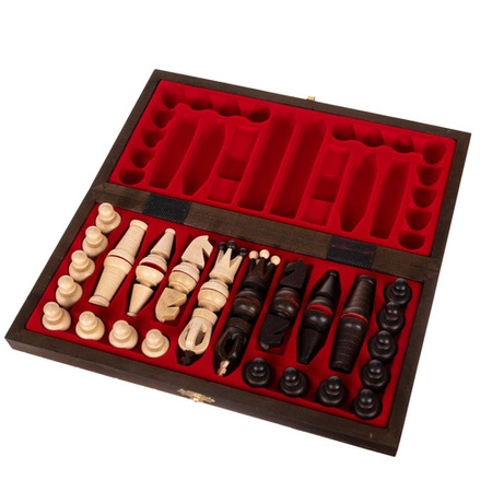 Szachy Drewniane Królewskie Klasyczna Gra na Prezent w Walizce z Wkładkami Ruhhy 26038