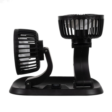 Wentylator Samochodowy Wiatrak 12V Obrotowy Podwójny do Auta Mocny 360° XTROBB