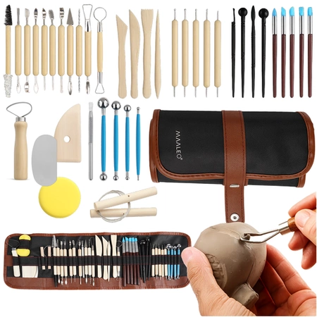 Zestaw Narzędzi do Rzeźbienia i Modelowania w Glinie XXXL aż 40 el. w Etui MAALEO 26135