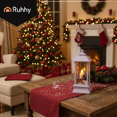 Lampka LED Lampion na Baterie Latarenka Świąteczna Dekoracja Ozdoba Biała Ruhhy 26753