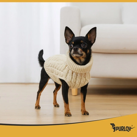 Ubranko dla Psa Kota Ciepły Sweterek Zimowy Sweter Ubranie na Zimę Golf S Purlov 26216