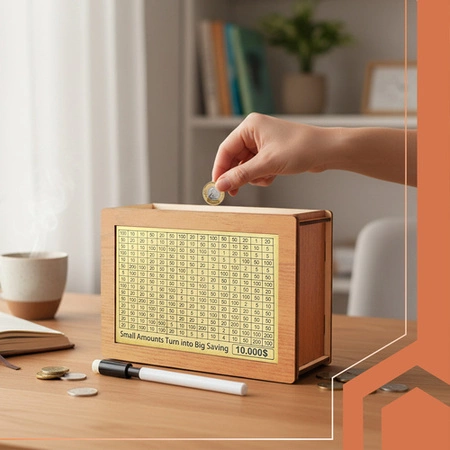 Skarbonka Wykreślana RUHHY Personalizowana na Prezent Wyzwanie Oszczędzanie