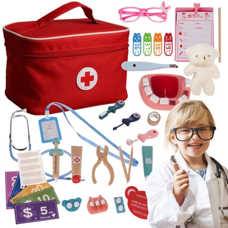Zestaw Lekarski Mały Doktor Lekarz dla Dzieci Apteczka Doktora Lekarza XXL KRUZZEL 24782