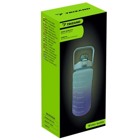 Butelka Motywacyjna na Wodę Bidon 2l z ml oz Miarką Słomką Duża 2000ml TRIZAND
