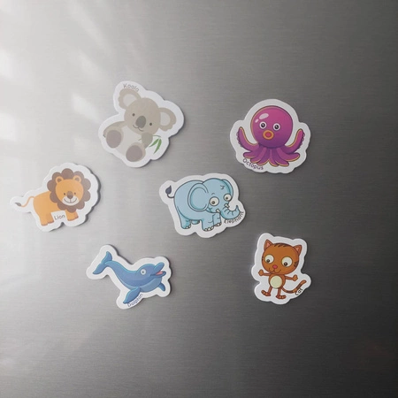 Magnesy na Lodówkę Magnes x 40 Zwierzęta dla Dzieci 40 szt Zestaw + Puszka KRUZZEL