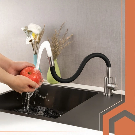 Bateria Kuchenna Zlewozmywakowa Elastyczna Giętka Wylewka Perlator Kran 360 Ruhhy 26324