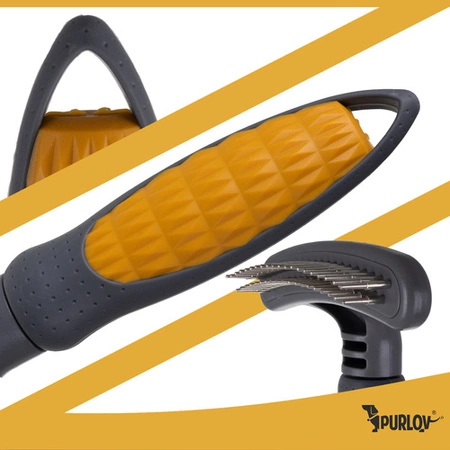 Grzebień z obrotowymi zębami Purlov dla psa kota Dwurzędowa szczotka