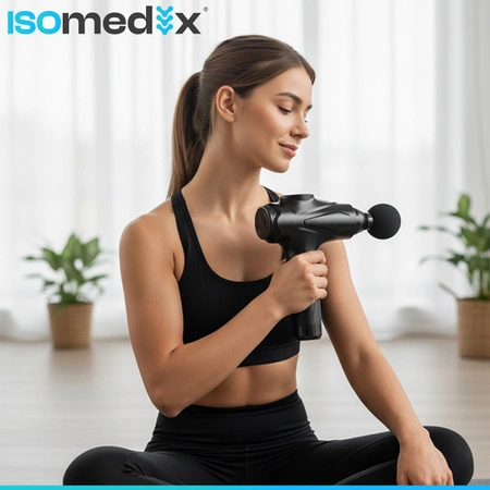 Pistolet do Masażu Masażer do Ciała Pleców Stóp Massage Gun + Końcówki Etui Isomedix 26441