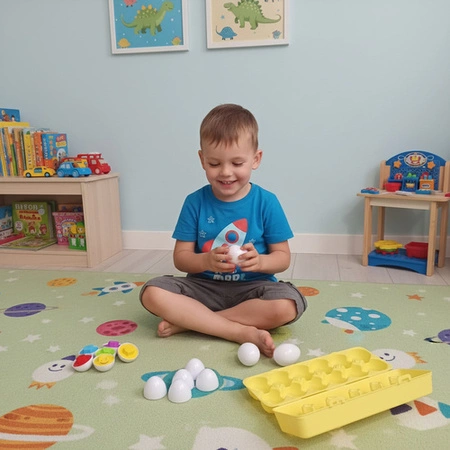 Sorter Jajka Układanka Edukacyjna Montessori Dopasuj Kształty Kolory 12 Jaj 26653