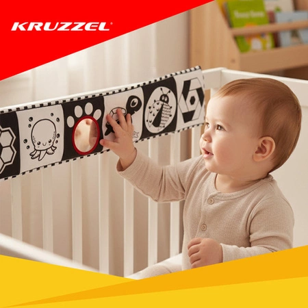 Książeczka Sensoryczna KRUZZEL Kontrastowa Zabawka dla Dzieci Niemowląt 0+