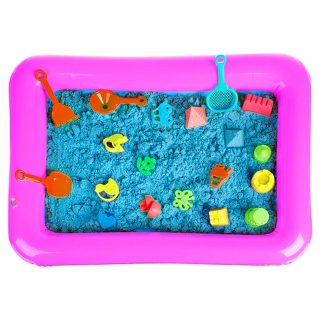 Piasek Kreatywny Foremki Basen Piaskownica Zestaw + 2 kg Piasku dla Dzieci KRUZZEL