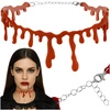 Krwawy Naszyjnik na Halloween Rana Choker Ociekająca Krew Podcięte Gardło