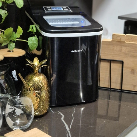 Kostkarka do Lodu Domowa Maszyna do Kostek Ekspresowy Lód 12 kg Wyświetlacz RUHHY