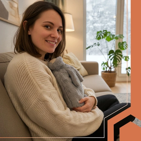 Termofor Gumowy Króliczek 1,8l Ruhhy Pluszowy Pokrowiec na Wodę Ogrzewacz