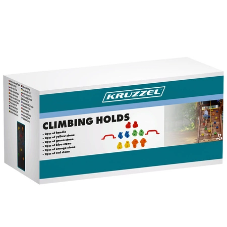 Kamienie Wspinaczkowe Uchwyty do Wspinaczki Duże dla Dzieci Zestaw Śruby UV KRUZZEL