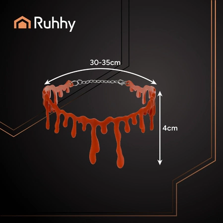 Krwawy Naszyjnik na Halloween Rana Choker Ociekająca Krew Podcięte Gardło