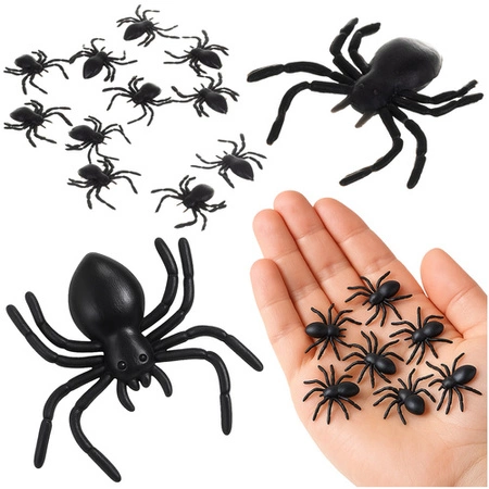 Pająki Dekoracyjne na Halloween Dekoracja Ozdoba Zestaw 10 x Pająk 3x3 cm Ruhhy 26028