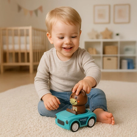 Zabawka Sensoryczna Autka ze Zwierzątkami Zabawka dla Dzieci Zestaw 4 Autek 26728