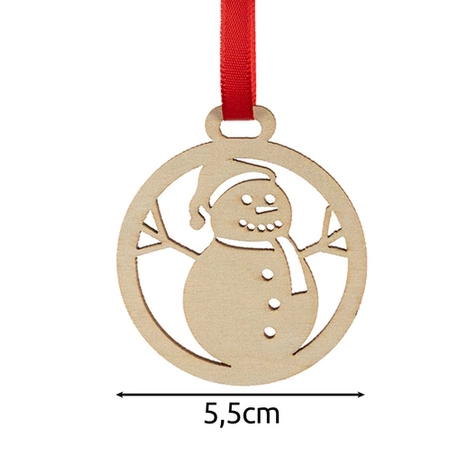 Bombki Choinkowe Drewniane Ozdoby na Choinkę Zestaw 36 szt 5,5cm Nietłukące RUHHY