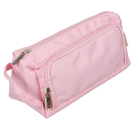 Piórnik Szkolny Dwukomorowy Rozkładany Saszetka Podwójny dla Dzieci Różowy MAALEO