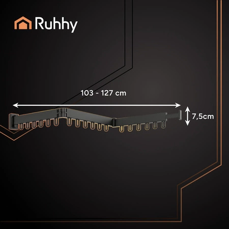 Suszarka na Pranie Wieszak do Ubrań na Ubrania Ścianę Składana Rozsuwana Ruhhy 26342