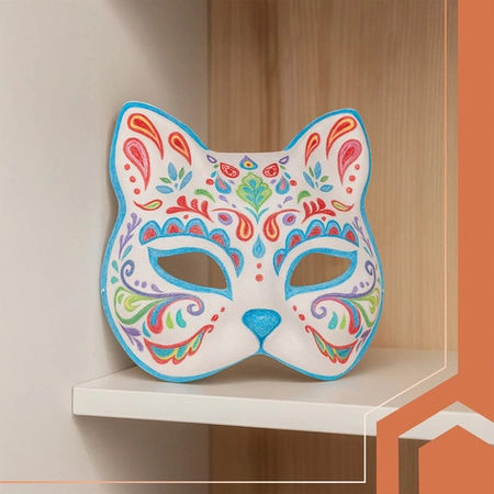 Maska Kota na Twarz do Malowania DIY na Halloween Zestaw Maski 10szt +Gumki. Ruhhy 26000