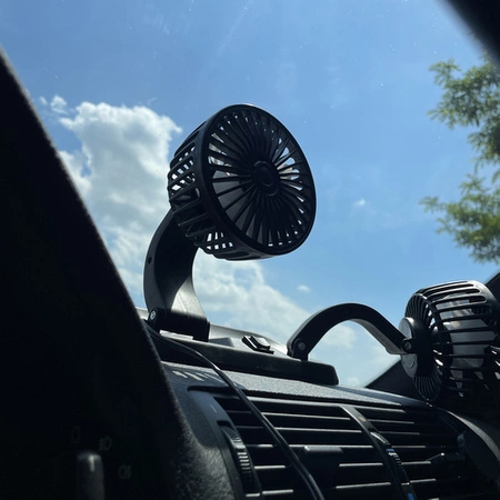 Wentylator Samochodowy Wiatrak 12V Obrotowy Podwójny do Auta Mocny 360° XTROBB