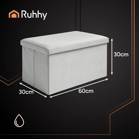 Pufa ze Schowkiem Składana Siedzisko do Siedzenia Puf z Weluru Skrzynia XL Ruhhy 25994