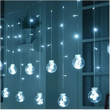 Kurtyna Świetlna do Okna Lampki Choinkowe Kule LED ISO TRADE