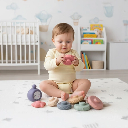 Klocki Sensoryczne dla Dzieci Gumowe Miękkie Kreatywne Wieża Montessori 8el 26718