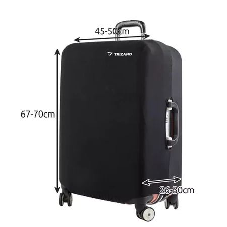Pokrowiec Ochronny na Dużą Walizkę Podróżną L Etui Bagaż 70x50x30 Czarny TRZIAND