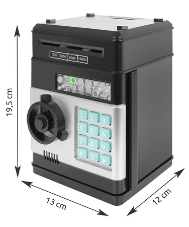 Sejf Skarbonka Bankomat na Monety Banknoty + PIN ISO TRADE