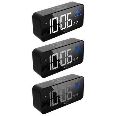 Budzik Elektroniczny Zegar LED Głośny Stojący Data Termometr Działa na Głos IZOXIS