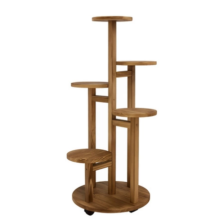 Kwietnik Stojący Drewniany Wysoki na Kwiatki Rośliny Stojak 6-Poziomowy Ruhhy 26041