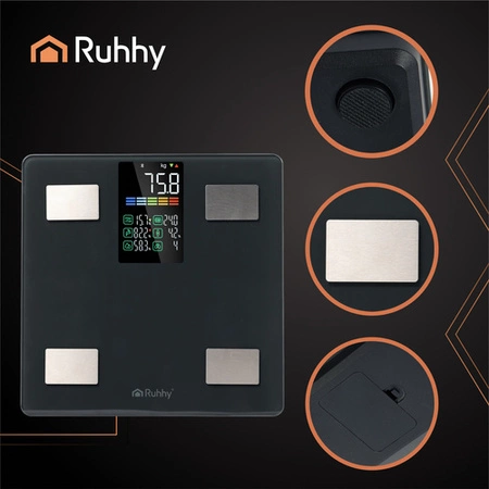 Waga Łazienkowa Analityczna RUHHY BMI 226kg Elektroniczna z Analizą Ciała