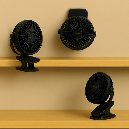 Wentylator Bezprzewodowy z Klipsem Wiatrak Biurkowy Stojący 1200mAh USB -C Ruhhy 25567