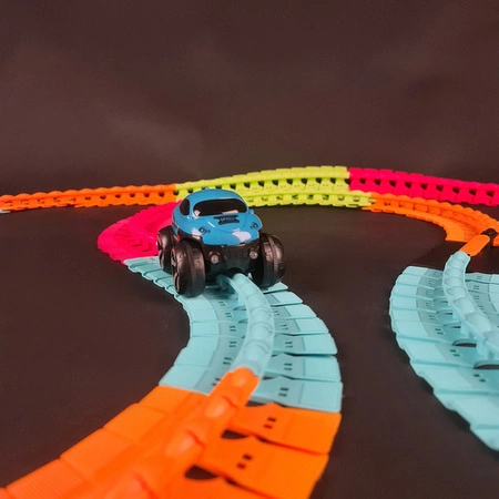 Tor Wyścigowy Samochodowy Tory Wyścigowe Zestaw + Autko 4,8m Elastyczny XL KRUZZEL